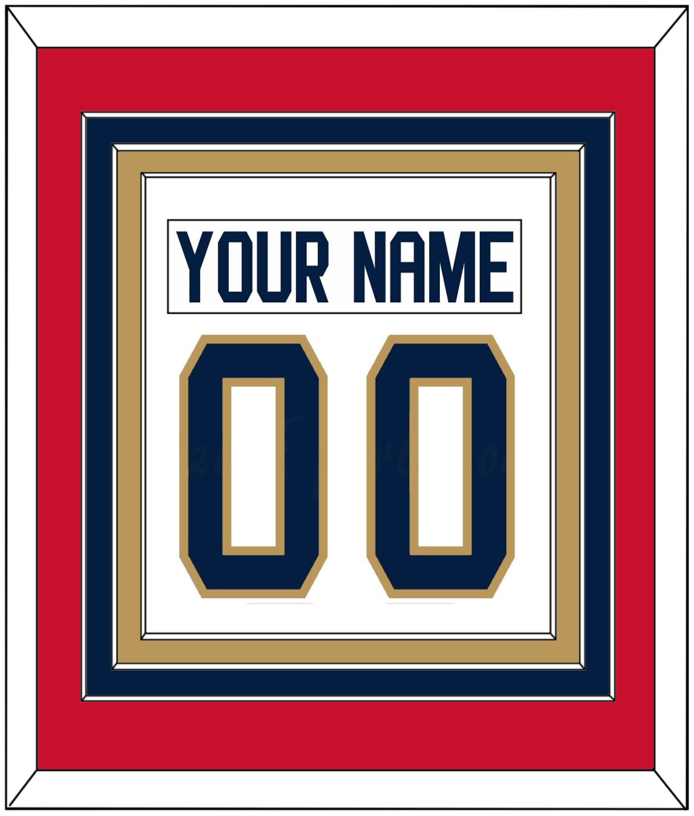 Florida Nameplate & Number (Back) Combined - Road White (2016-2017) - Premier Tier 3