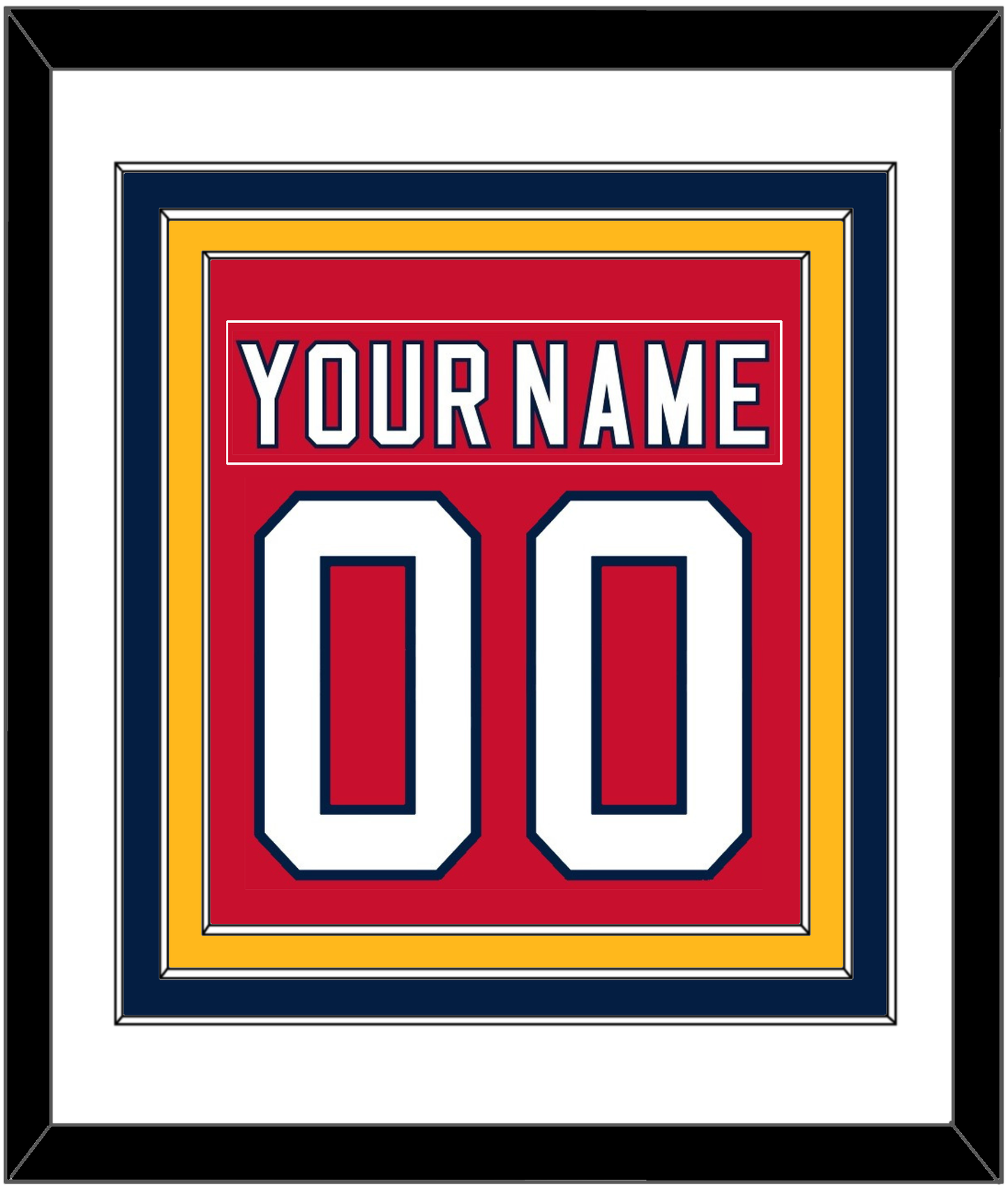Florida Nameplate & Number (Back) Combined - Home Red (2011-2016) - Premier Tier 2