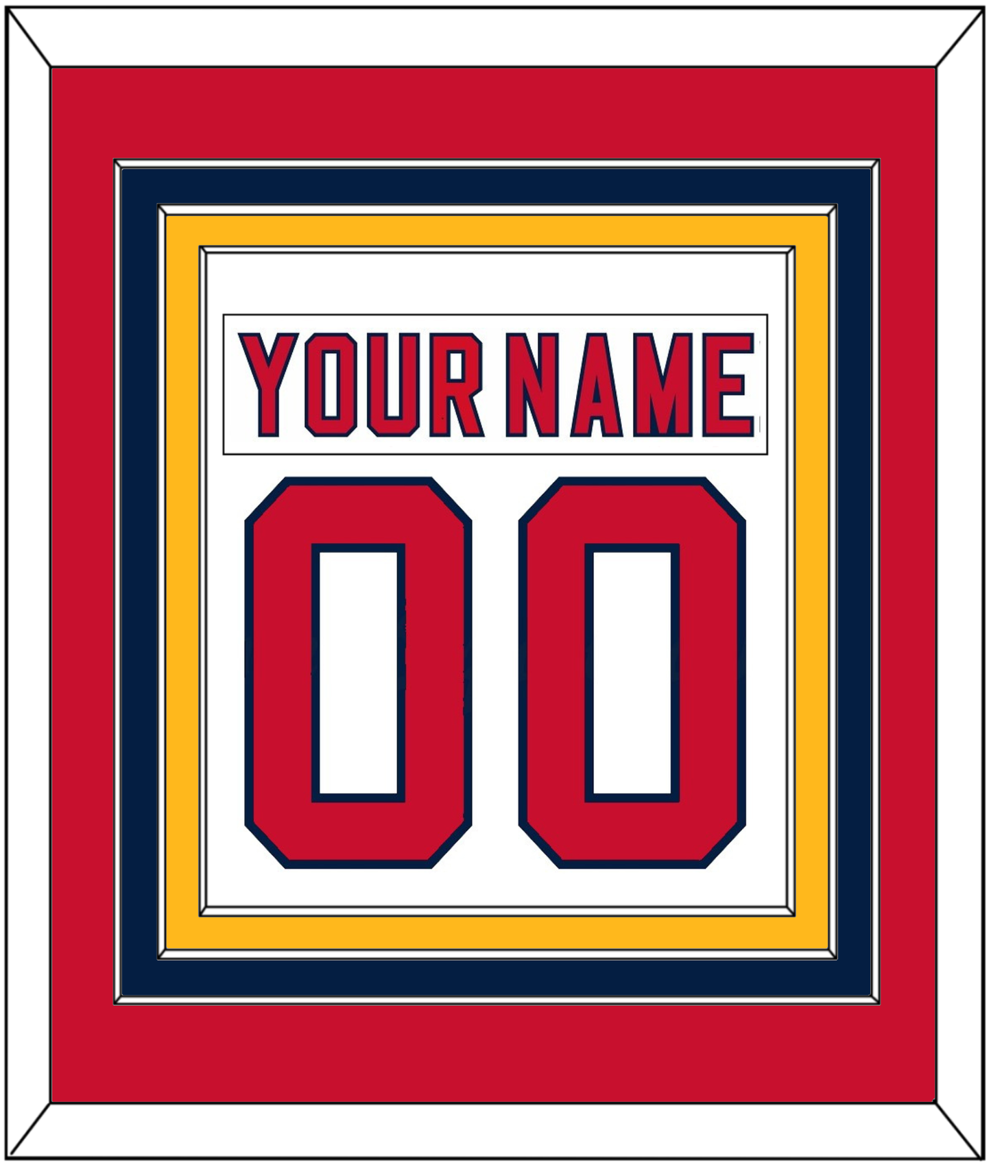 Florida Nameplate & Number (Back) Combined - Road White (2007-2016) - Premier Tier 2