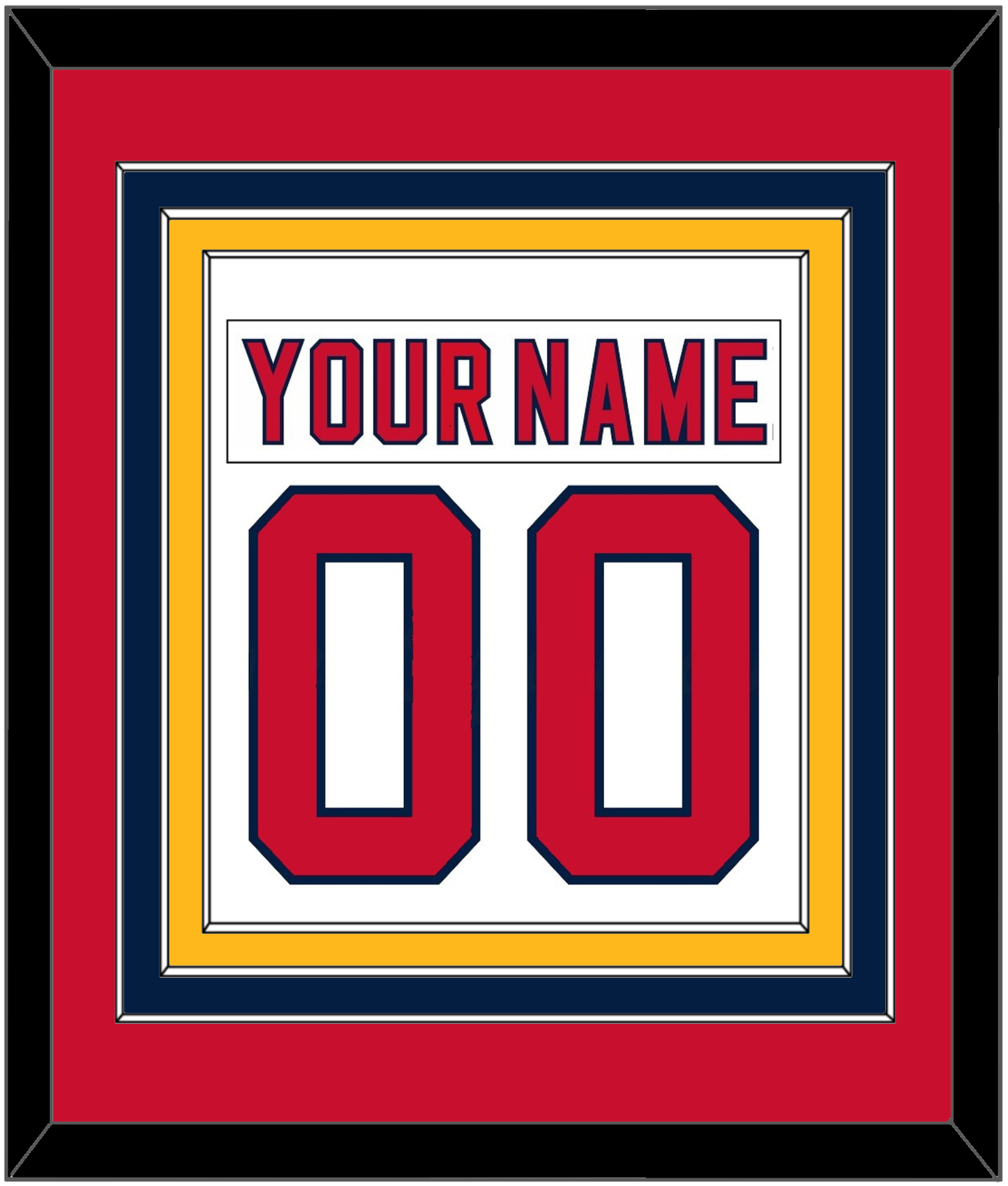 Florida Nameplate & Number (Back) Combined - Road White (2007-2016) - Premier Tier 2