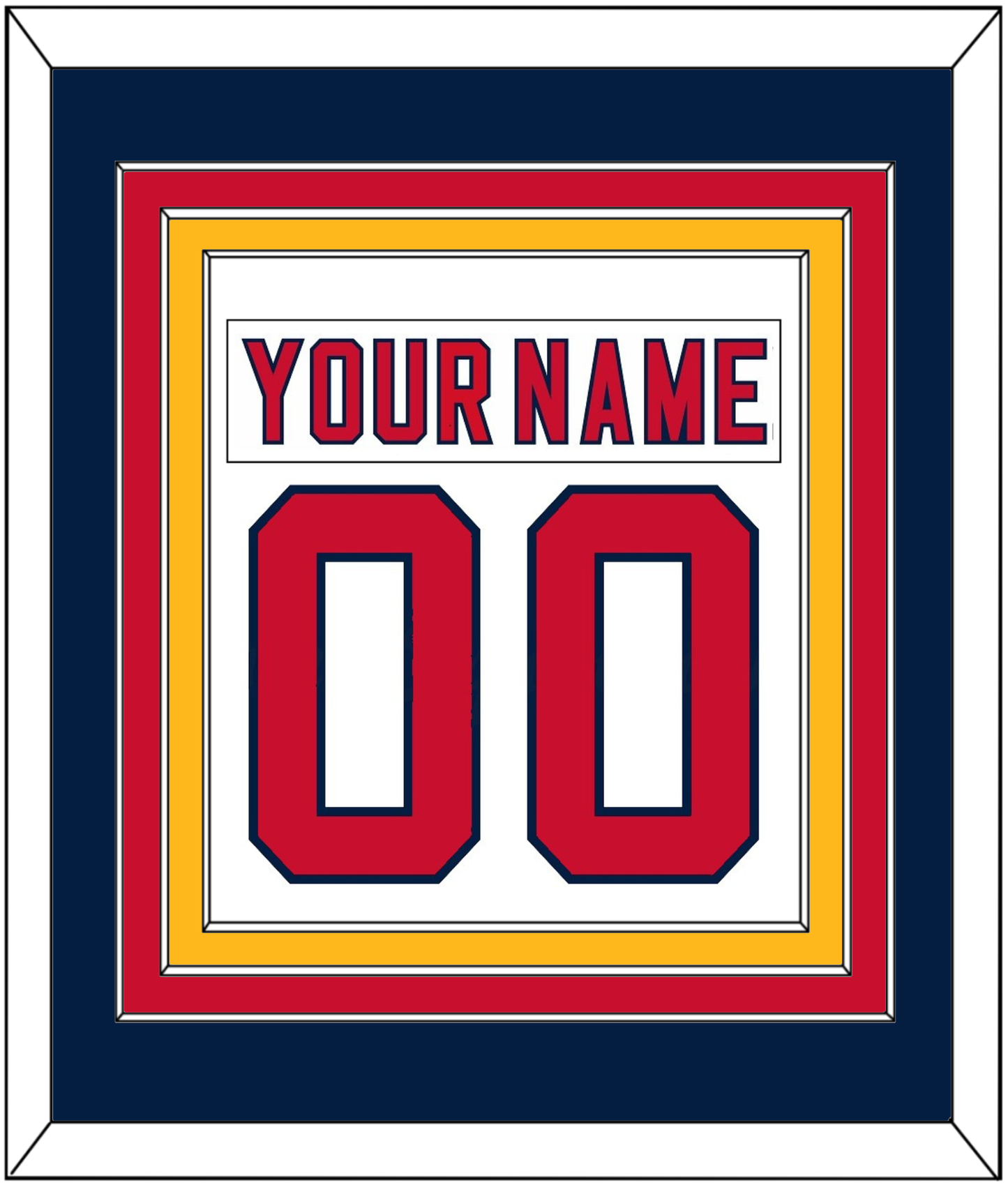Florida Nameplate & Number (Back) Combined - Road White (2007-2016) - Premier Tier 4