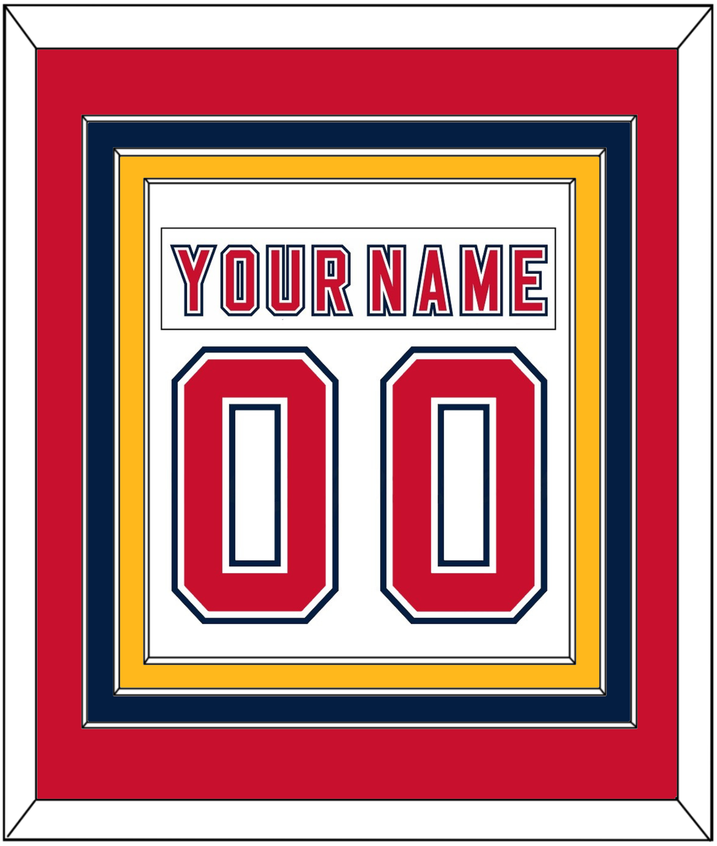 Florida Nameplate & Number (Back) Combined - Road White (2006-2007) - Premier Tier 2