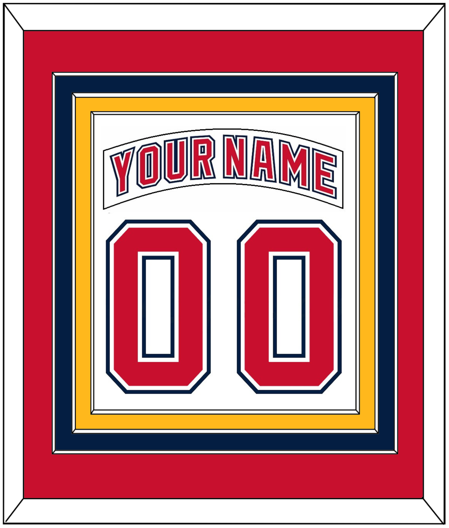 Florida Nameplate & Number (Back) Combined - Road White (2003-2006) - Premier Tier 2
