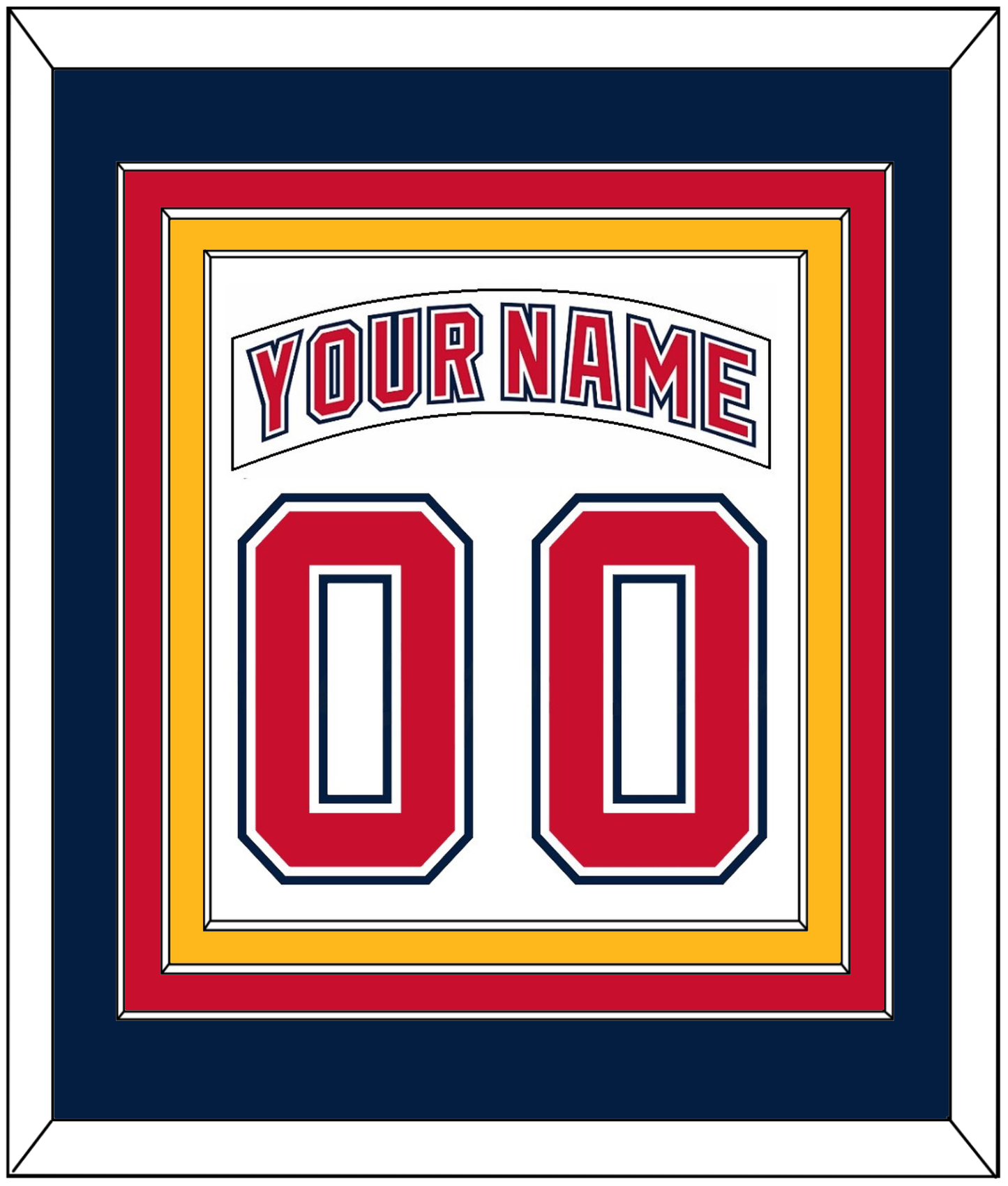 Florida Nameplate & Number (Back) Combined - Road White (2003-2006) - Premier Tier 4