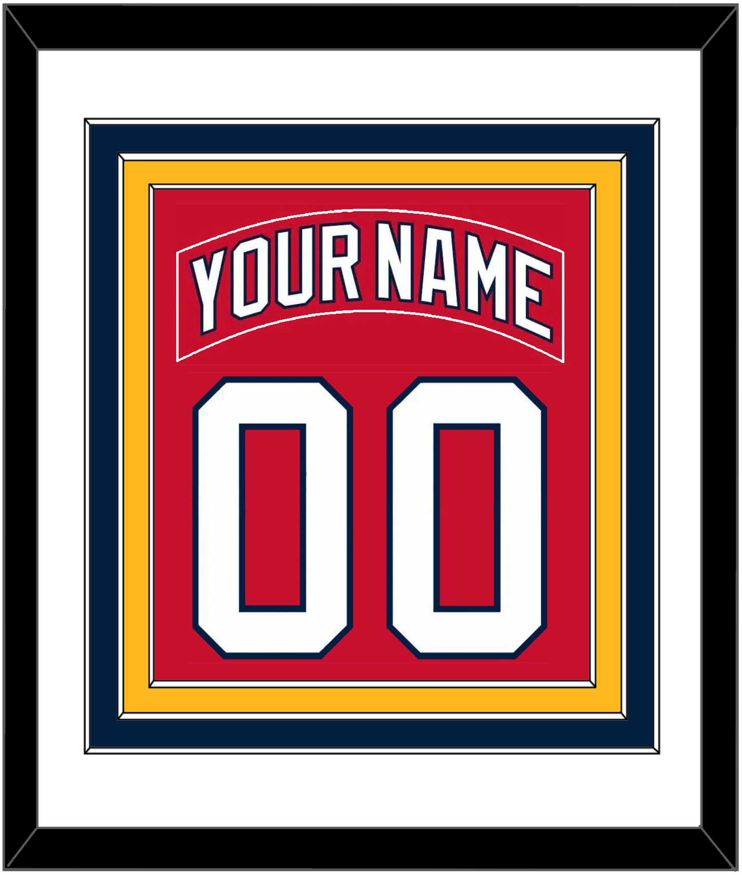 Florida Nameplate & Number (Back) Combined - Road Red (1998-2003) - Premier Tier 2