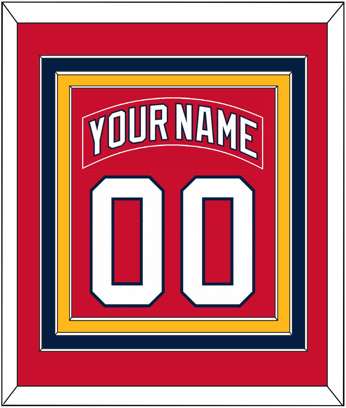 Florida Nameplate & Number (Back) Combined - Road Red (1998-2003) - Premier Tier 3