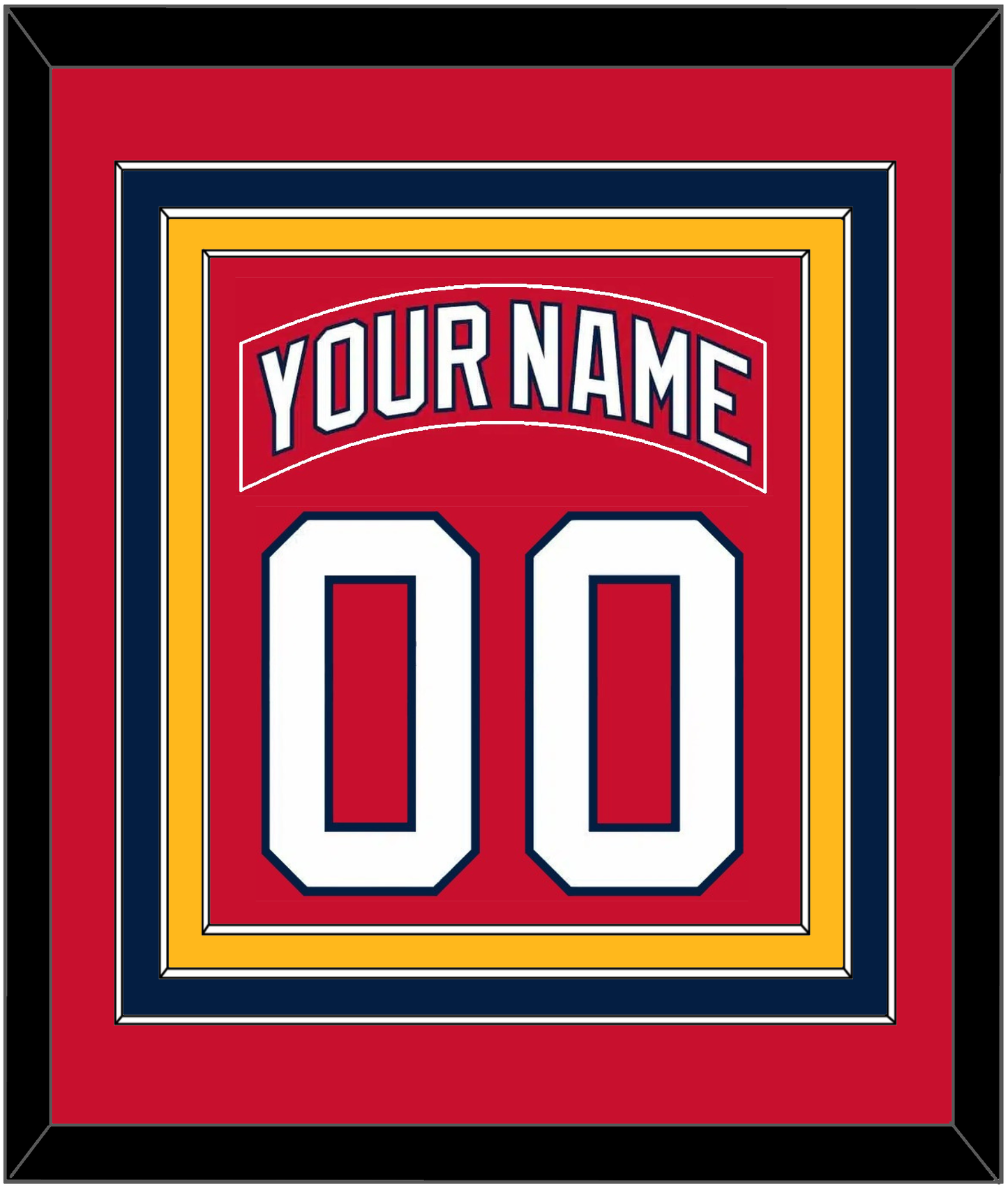 Florida Nameplate & Number (Back) Combined - Road Red (1998-2003) - Premier Tier 3
