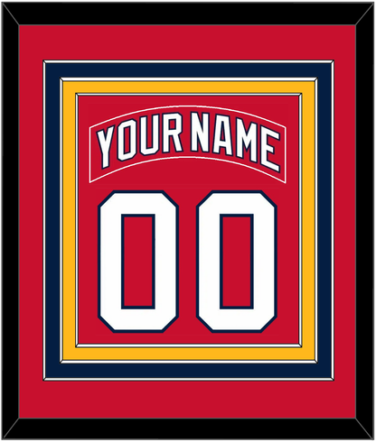 Florida Nameplate & Number (Back) Combined - Road Red (1998-2003) - Premier Tier 3