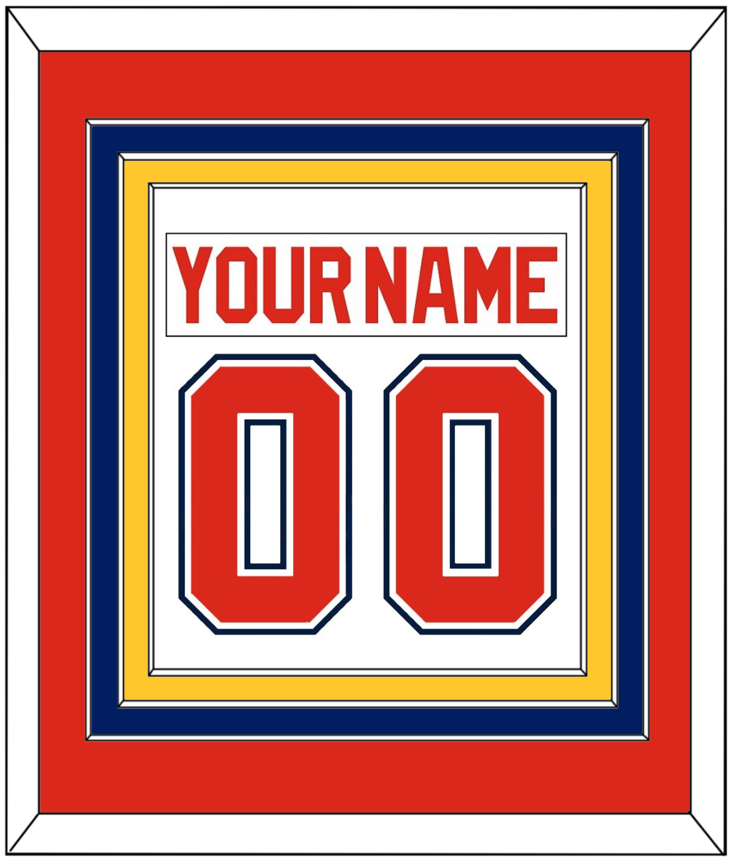 Florida Nameplate & Number (Back) Combined - Home White (1993-1998) - Premier Tier 2