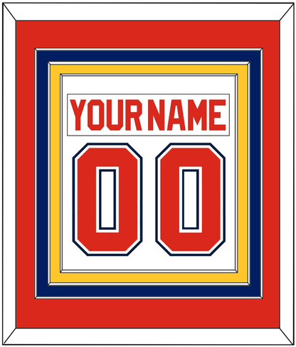 Florida Nameplate & Number (Back) Combined - Home White (1993-1998) - Premier Tier 2