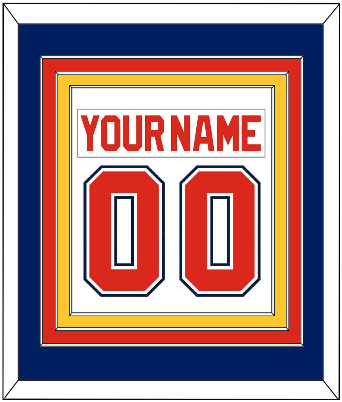 Florida Nameplate & Number (Back) Combined - Home White (1993-1998) - Premier Tier 4