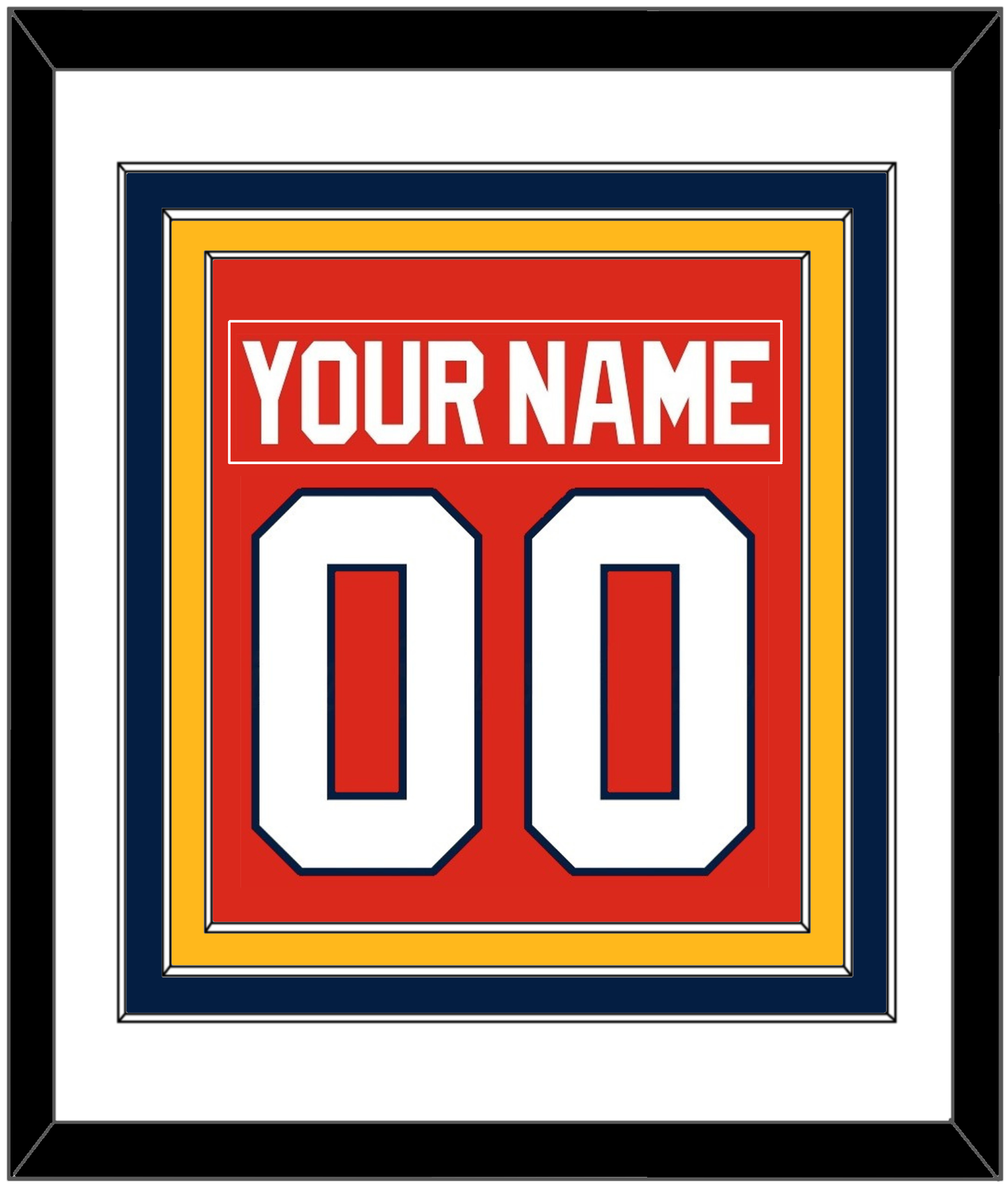 Florida Nameplate & Number (Back) Combined - Road Red (1993-1998) - Premier Tier 2