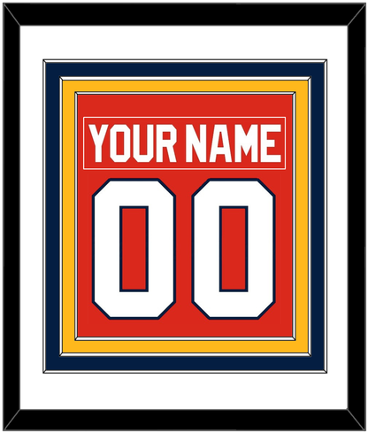 Florida Nameplate & Number (Back) Combined - Road Red (1993-1998) - Premier Tier 2