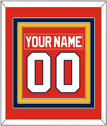 Florida Nameplate & Number (Back) Combined - Road Red (1993-1998) - Premier Tier 3