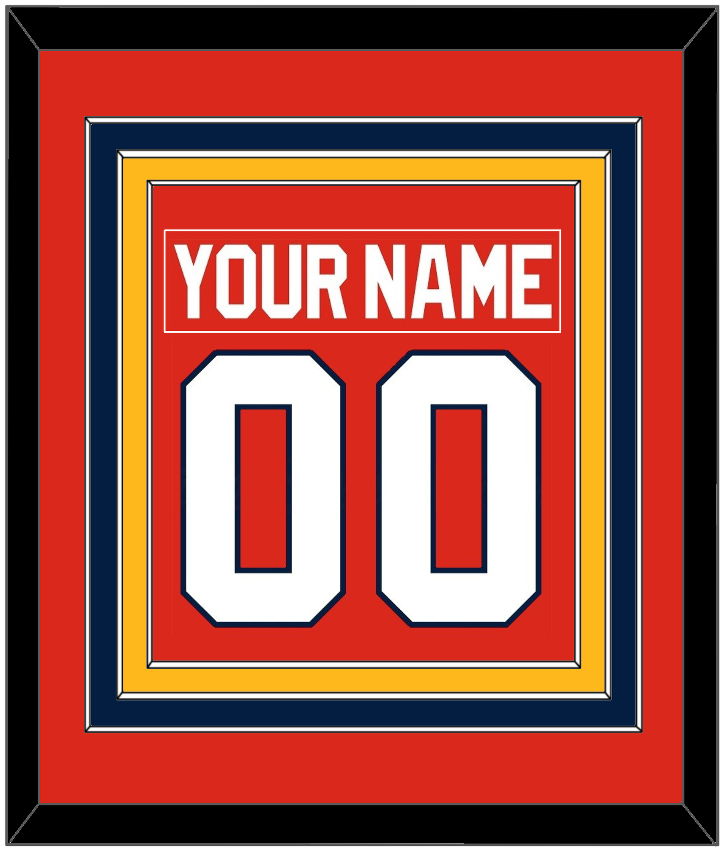 Florida Nameplate & Number (Back) Combined - Road Red (1993-1998) - Premier Tier 3