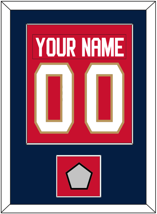 Florida Nameplate & Number (Back) Combined, With Back To Back Stanley Cup Champions Patch - Home Red - Essential Tier 2