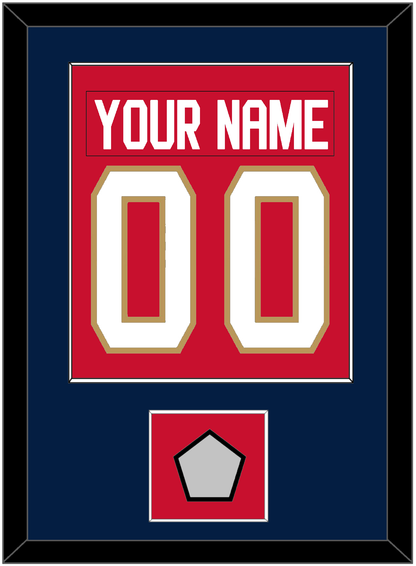 Florida Nameplate & Number (Back) Combined, With Back To Back Stanley Cup Champions Patch - Home Red - Essential Tier 2