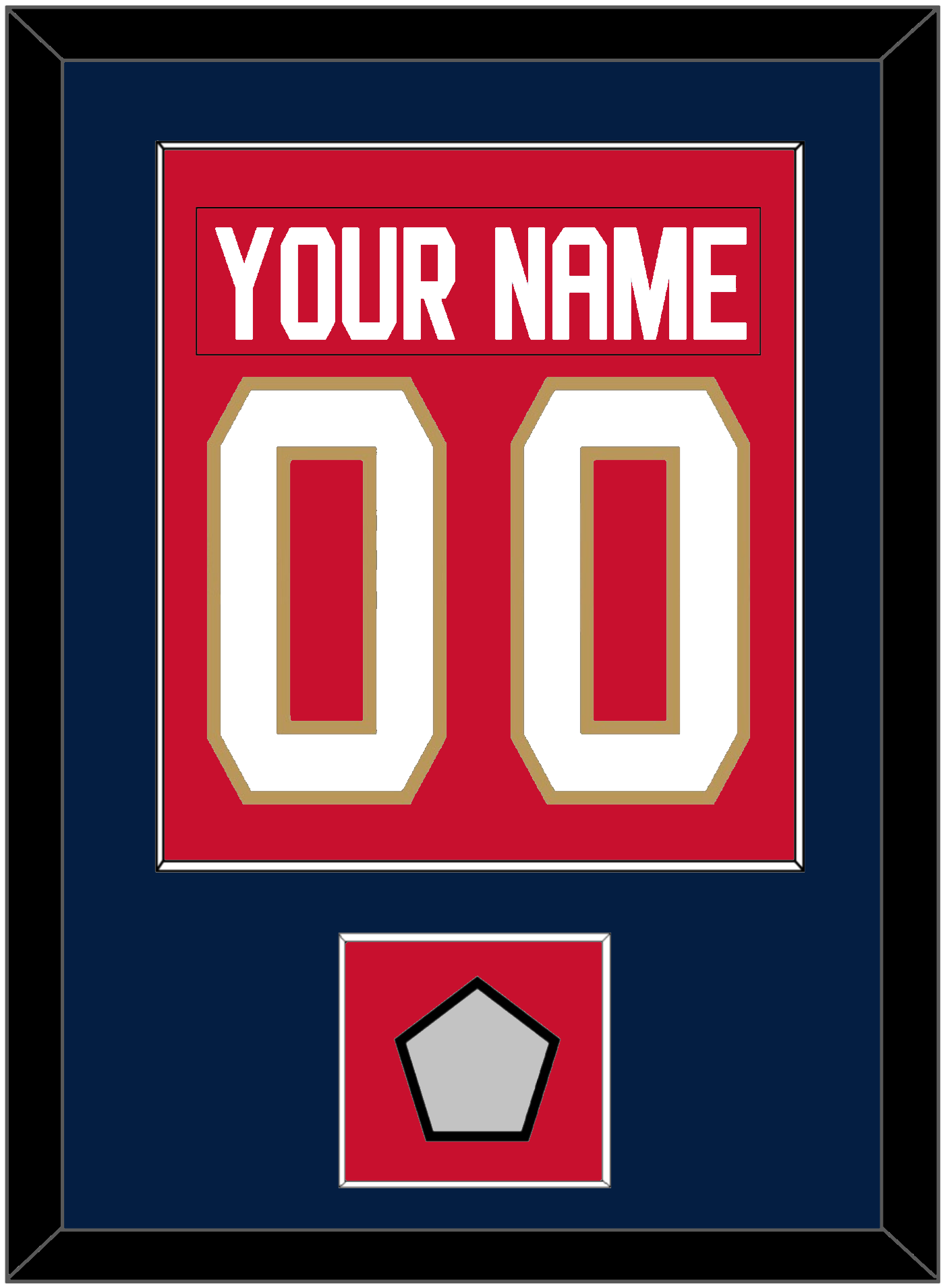 Florida Nameplate & Number (Back) Combined, With Stanley Cup Champions Patch - Home Red - Essential Tier 2