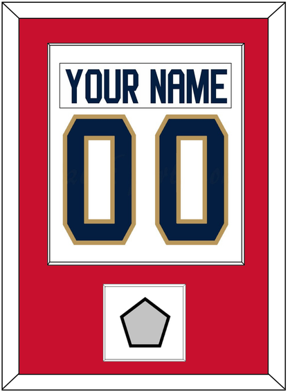 Florida Nameplate & Number (Back) Combined, With Stanley Cup Champions Patch - Road White - Essential Tier 1