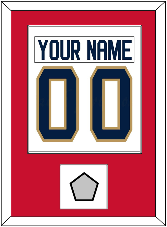 Florida Nameplate & Number (Back) Combined, With Stanley Cup Champions Patch - Road White - Essential Tier 1