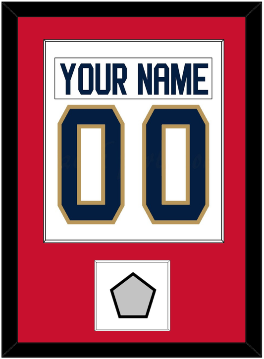 Florida Nameplate & Number (Back) Combined, With Stanley Cup Champions Patch - Road White - Essential Tier 1