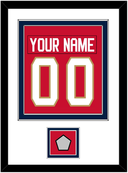 Florida Nameplate & Number (Back) Combined, With Stanley Cup Champions Patch - Home Red - Signature Tier 1