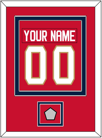 Florida Nameplate & Number (Back) Combined, With Stanley Cup Finals Patch - Home Red - Signature Tier 2