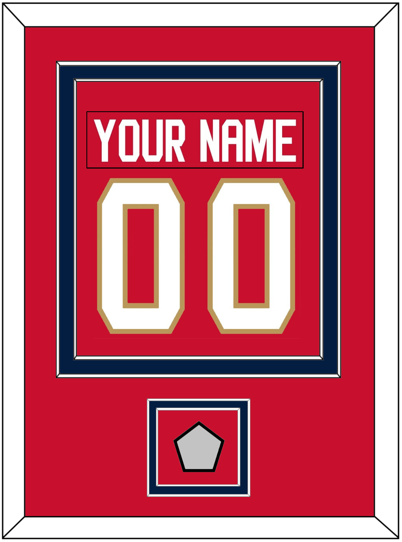 Florida Nameplate & Number (Back) Combined, With Back To Back Stanley Cup Champions Patch - Home Red - Signature Tier 2