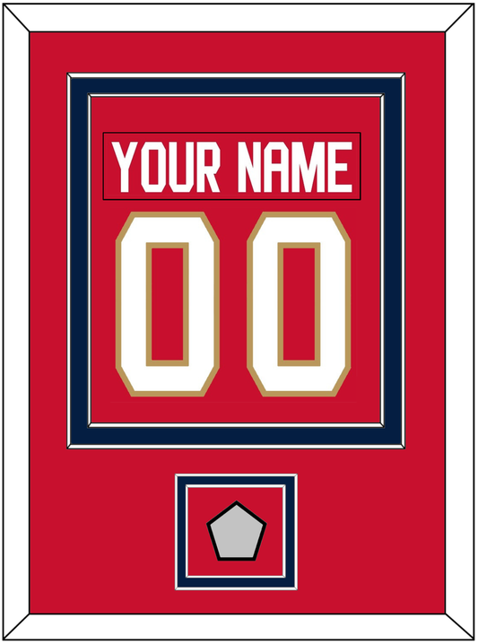 Florida Nameplate & Number (Back) Combined, With Back To Back Stanley Cup Champions Patch - Home Red - Signature Tier 2