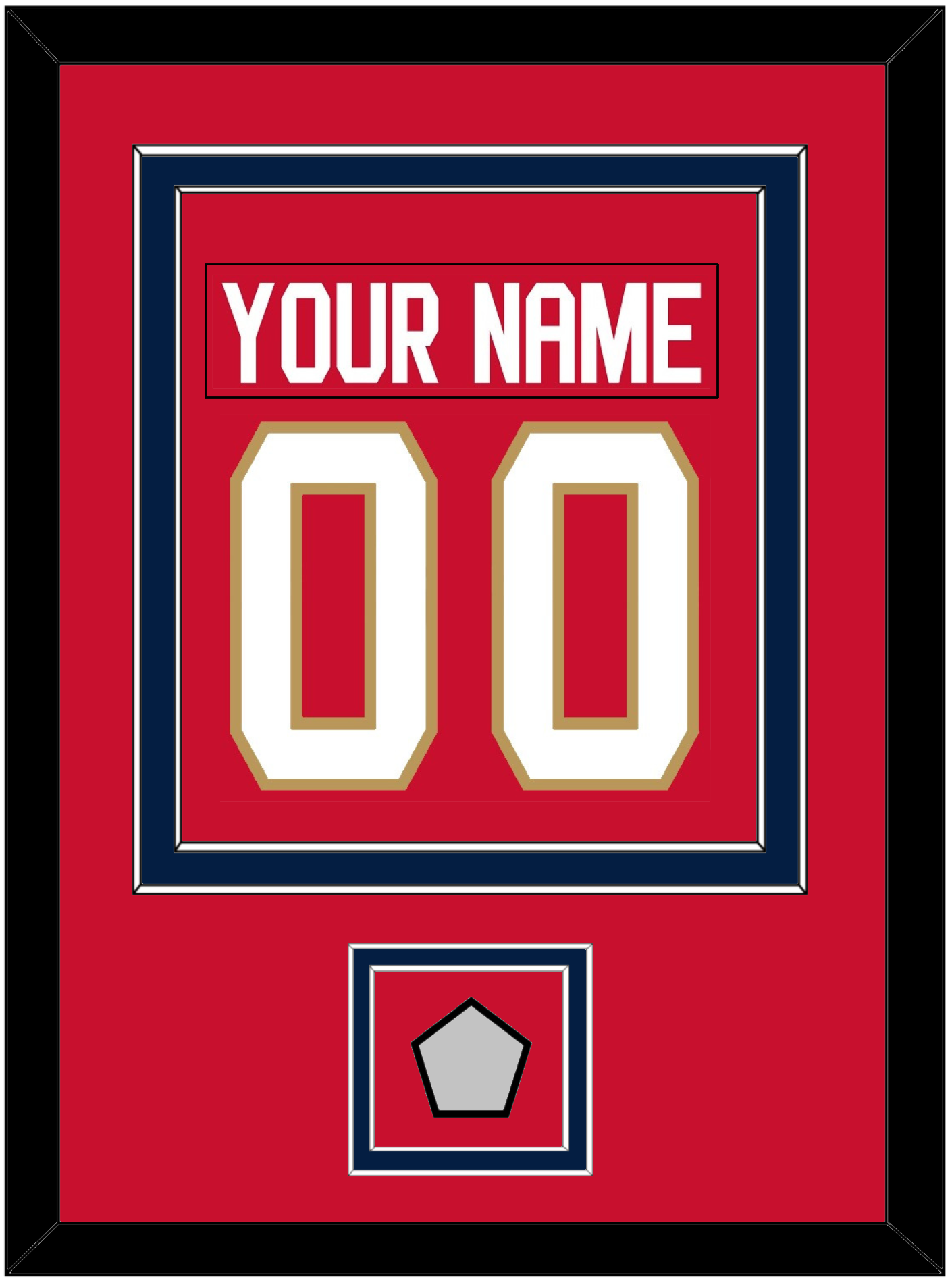 Florida Nameplate & Number (Back) Combined, With Back To Back Stanley Cup Champions Patch - Home Red - Signature Tier 2
