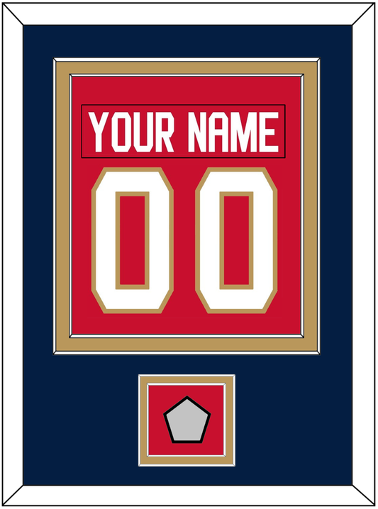 Florida Nameplate & Number (Back) Combined, With Stanley Cup Finals Patch - Home Red - Signature Tier 3