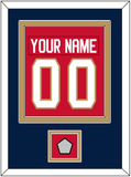 Florida Nameplate & Number (Back) Combined, With Stanley Cup Champions Patch - Home Red - Double Mat 3
