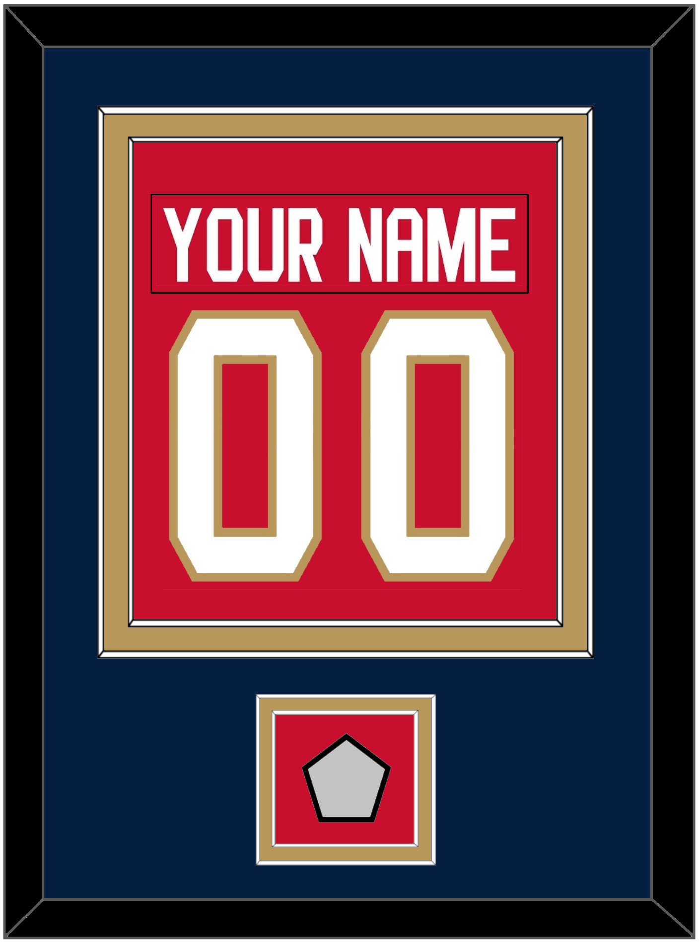 Florida Nameplate & Number (Back) Combined, With Stanley Cup Champions Patch - Home Red - Signature Tier 3