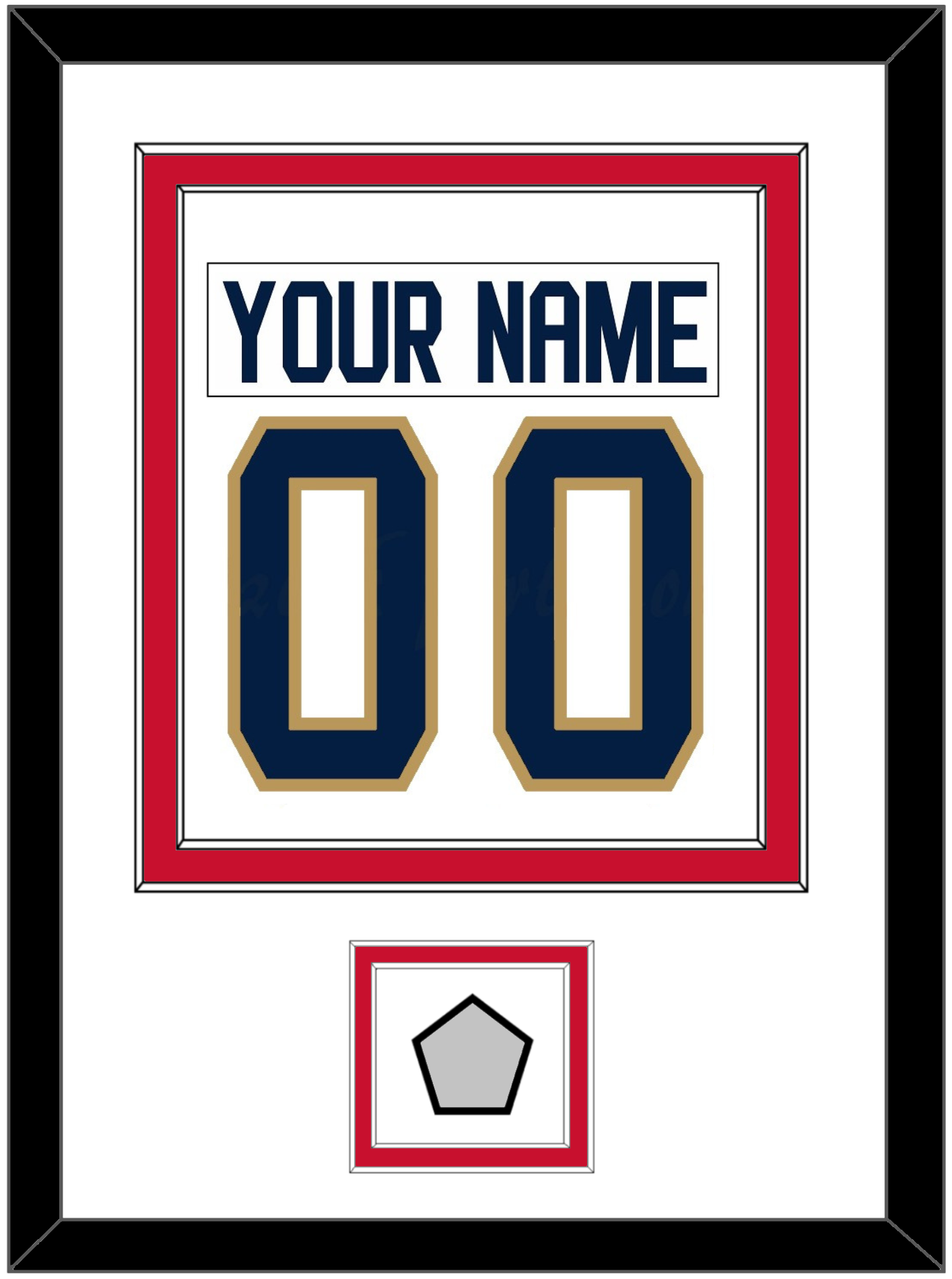 Florida Nameplate & Number (Back) Combined, With Back To Back Stanley Cup Champions Patch - Road White - Signature Tier 1