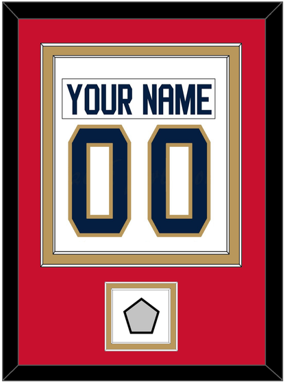 Florida Nameplate & Number (Back) Combined, With Back To Back Stanley Cup Champions Patch - Road White - Signature Tier 2