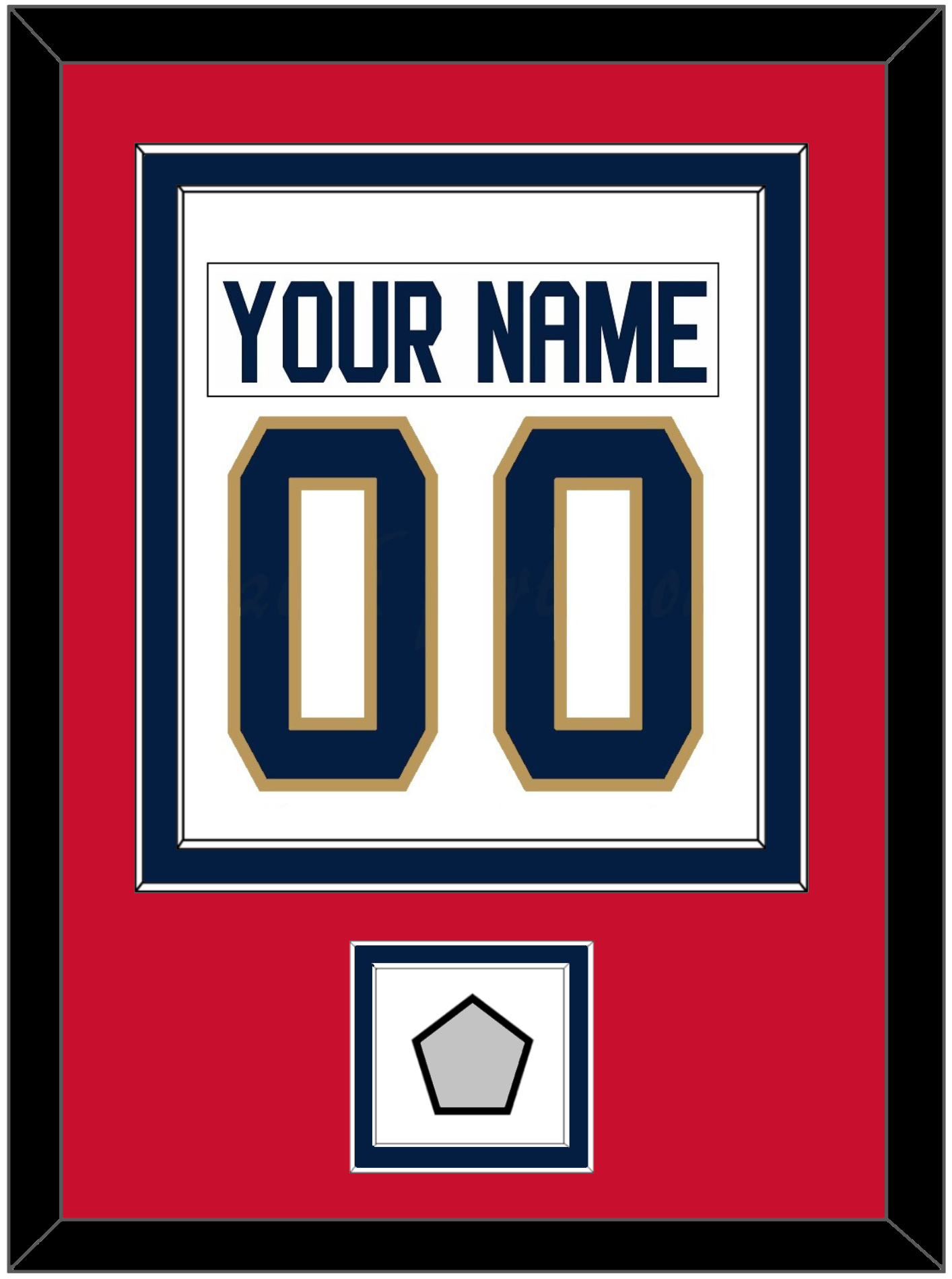 Florida Nameplate & Number (Back) Combined, With Back To Back Stanley Cup Champions Patch - Road White - Signature Tier 3