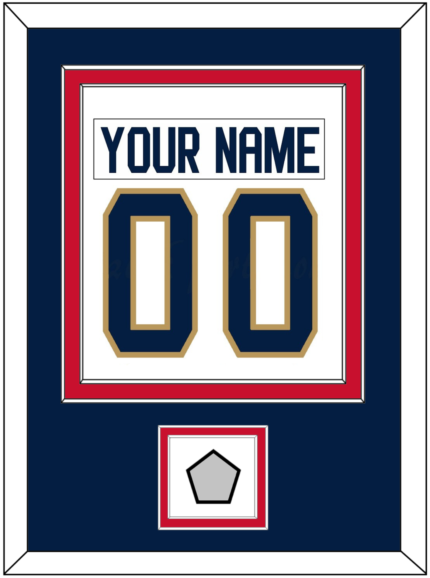 Florida Nameplate & Number (Back) Combined, With Back To Back Stanley Cup Champions Patch - Road White - Signature Tier 4