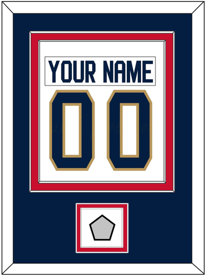 Florida Nameplate & Number (Back) Combined, With Back To Back Stanley Cup Champions Patch - Road White - Signature Tier 4