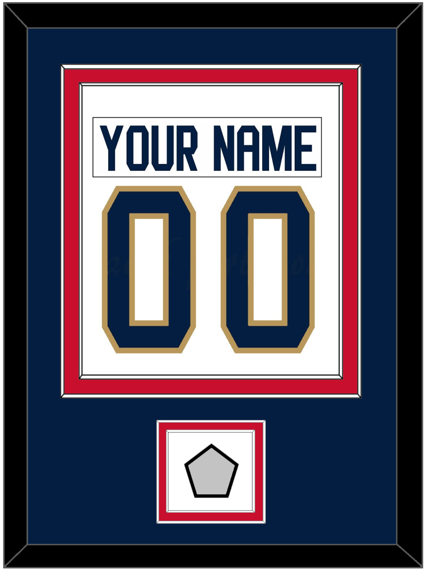 Florida Nameplate & Number (Back) Combined, With Stanley Cup Champions Patch - Road White - Signature Tier 4