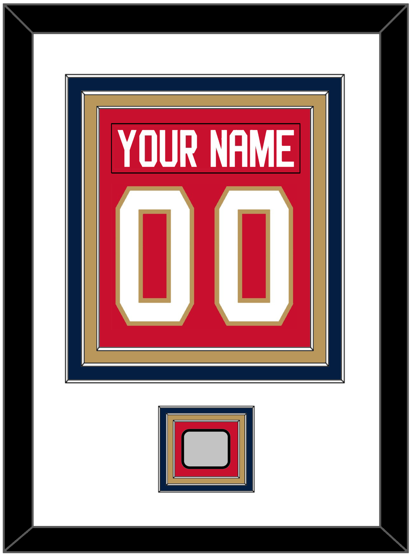 Florida Nameplate & Number (Back) Combined, With Stanley Cup Finals Patch - Home Red - Premier Tier 1