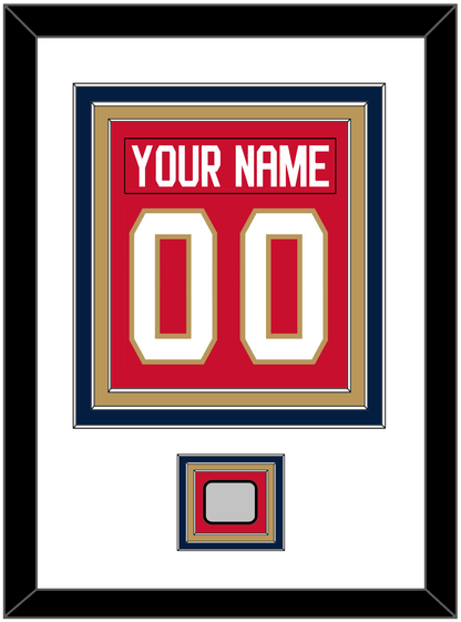 Florida Nameplate & Number (Back) Combined, With Back To Back Stanley Cup Champions Patch - Home Red - Premier Tier 1