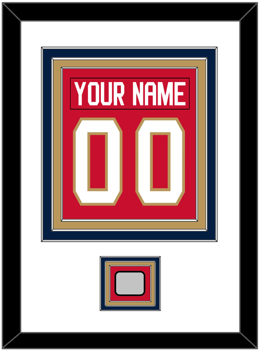 Florida Nameplate & Number (Back) Combined, With Back To Back Stanley Cup Champions Patch - Home Red - Premier Tier 1