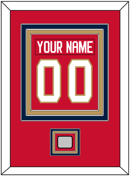 Florida Nameplate & Number (Back) Combined, With Back To Back Stanley Cup Champions Patch - Home Red - Premier Tier 2