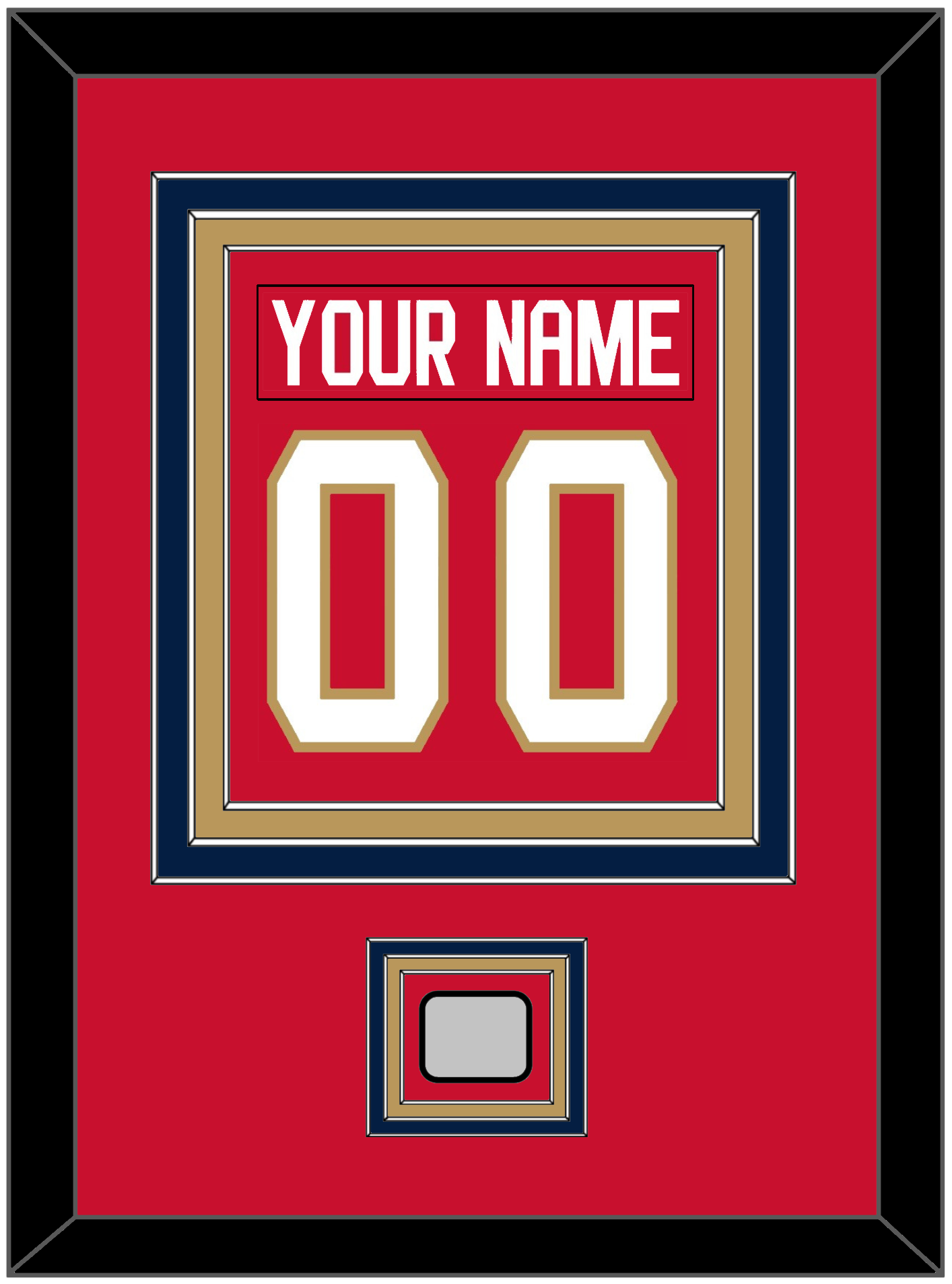 Florida Nameplate & Number (Back) Combined, With Stanley Cup Champions Patch - Home Red - Premier Tier 2