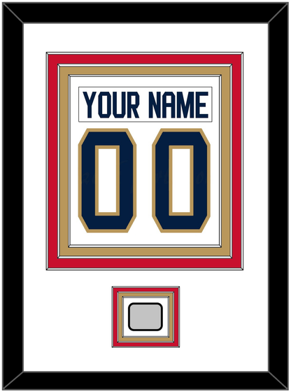 Florida Nameplate & Number (Back) Combined, With Back To Back Stanley Cup Champions Patch - Road White - Premier Tier 1