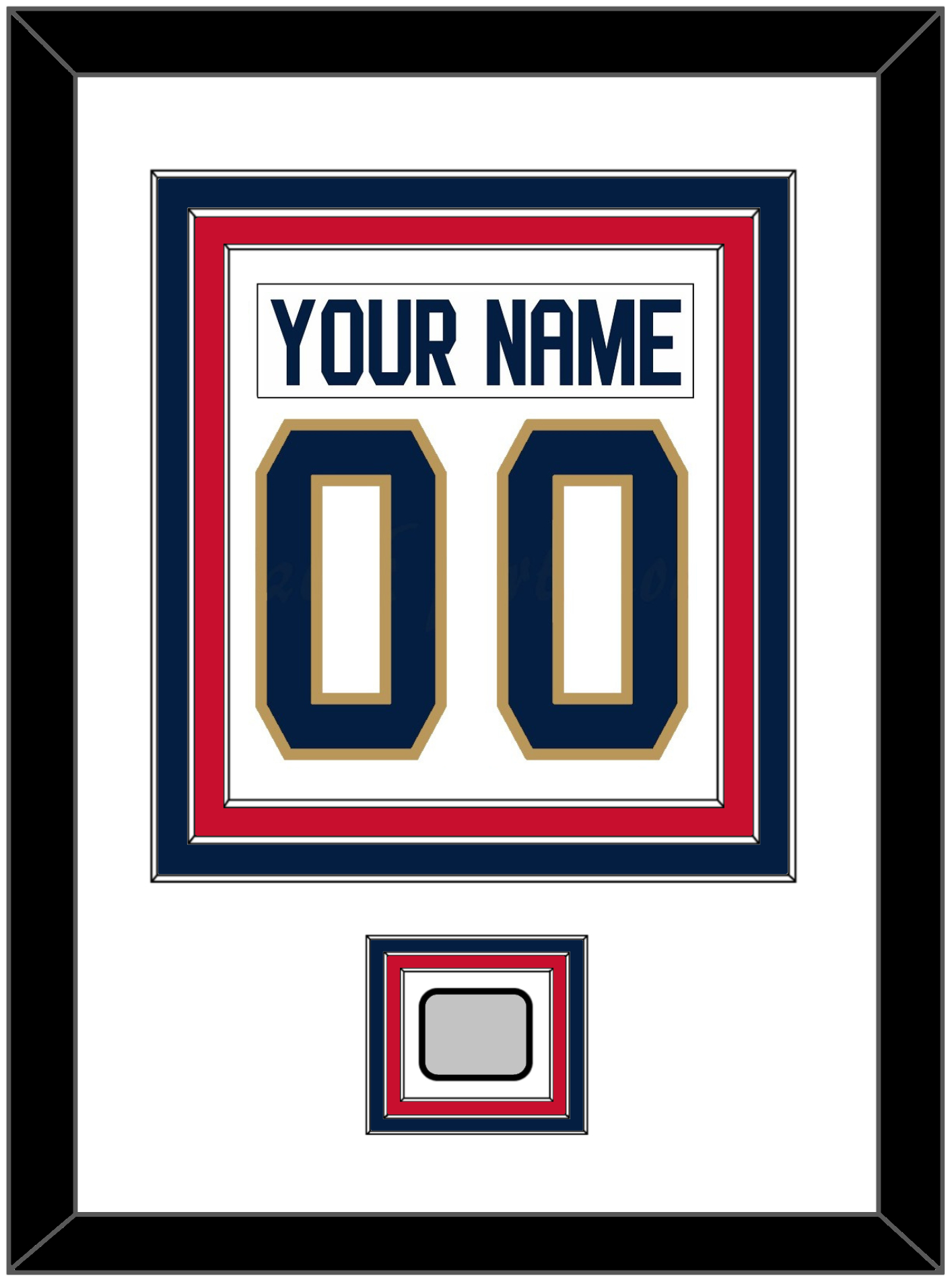Florida Nameplate & Number (Back) Combined, With Back To Back Stanley Cup Champions Patch - Road White - Premier Tier 2
