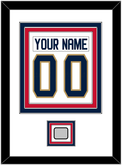 Florida Nameplate & Number (Back) Combined, With Back To Back Stanley Cup Champions Patch - Road White - Premier Tier 2