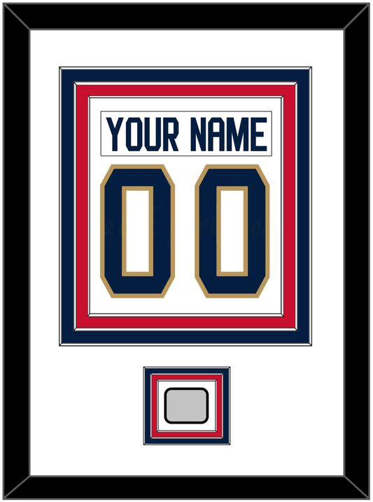 Florida Nameplate & Number (Back) Combined, With Back To Back Stanley Cup Champions Patch - Road White - Premier Tier 2