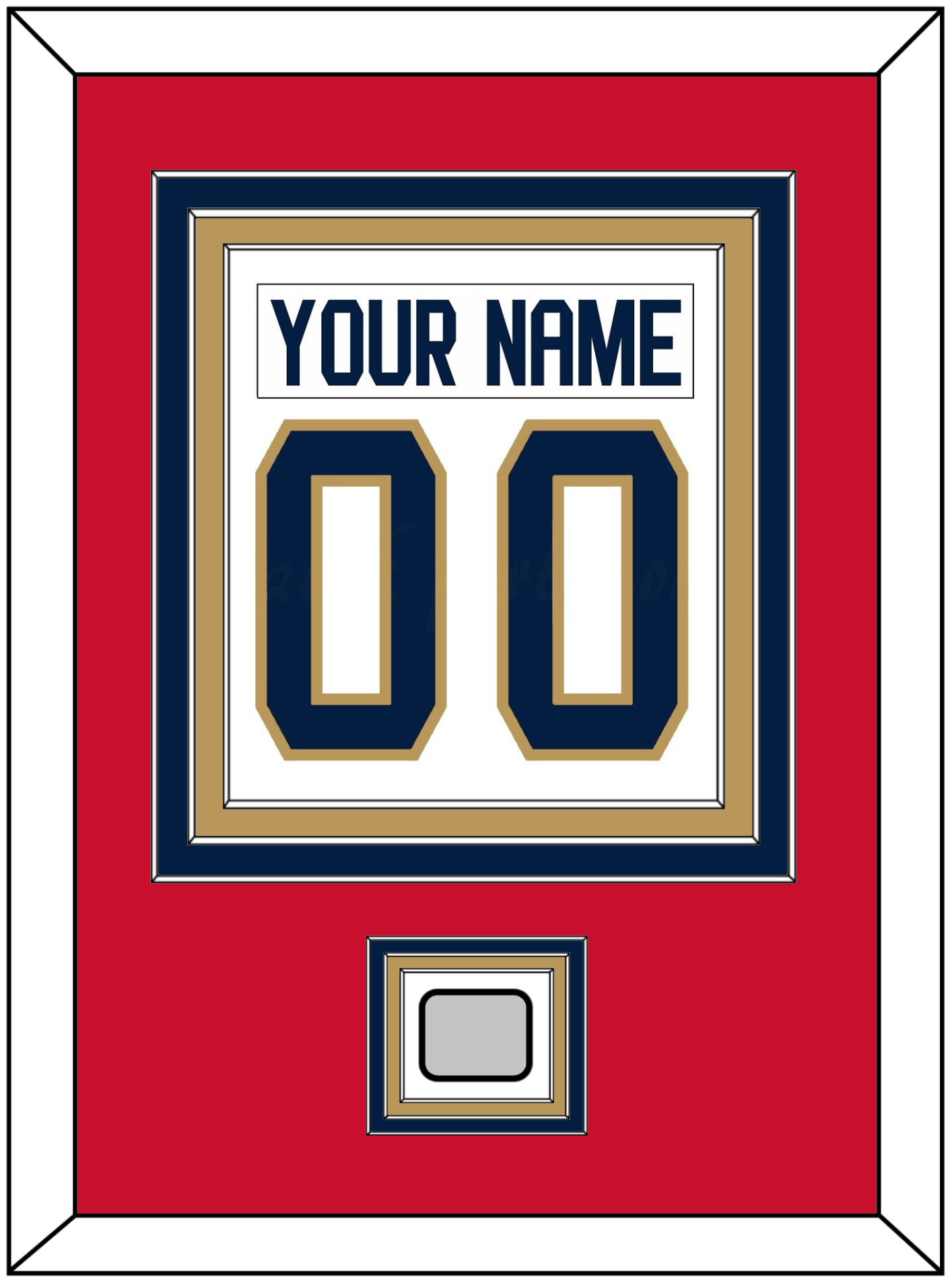 Florida Nameplate & Number (Back) Combined, With Stanley Cup Champions Patch - Road White - Premier Tier 3