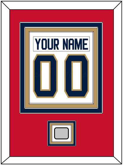 Florida Nameplate & Number (Back) Combined, With Stanley Cup Champions Patch - Road White - Premier Tier 3